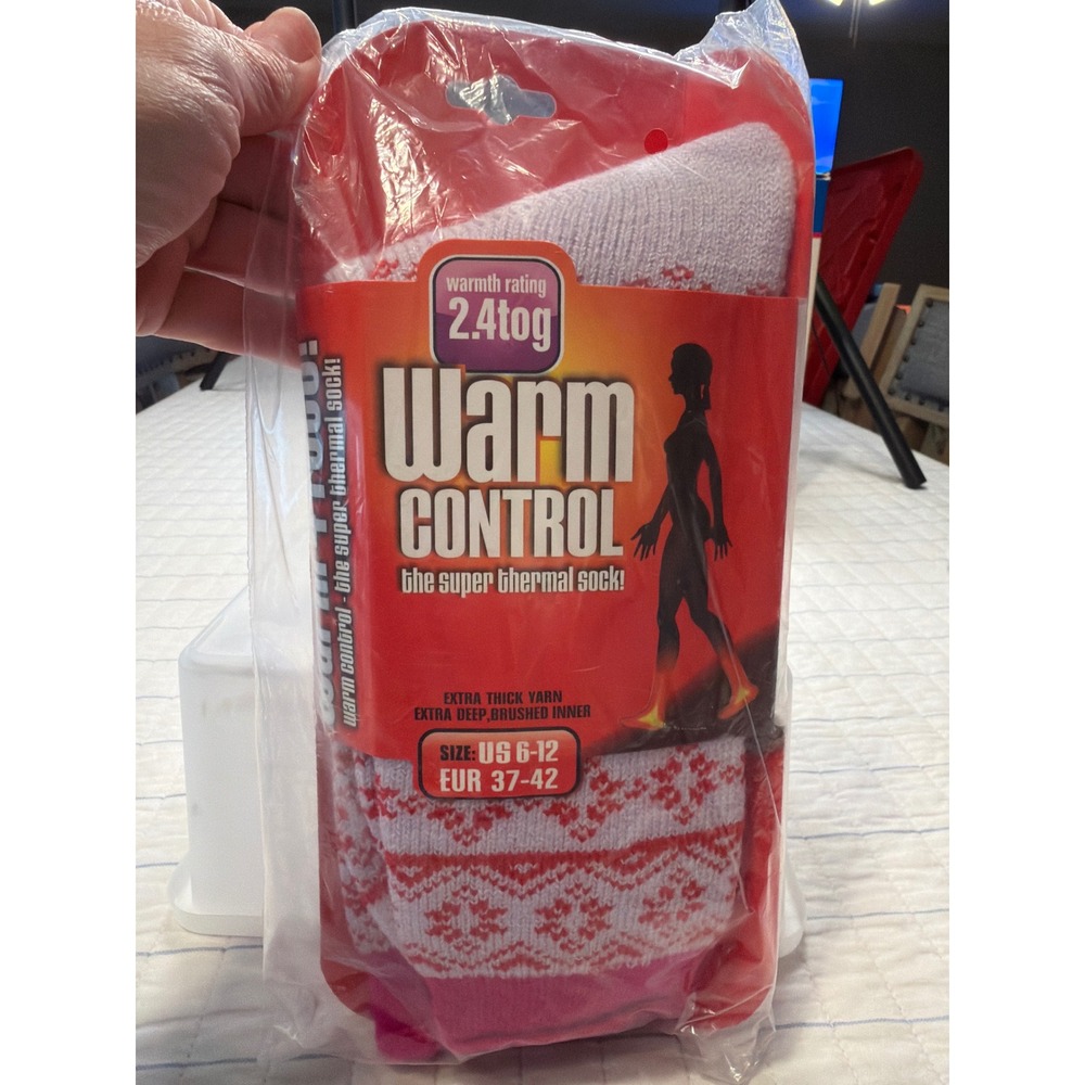 Warm Control Thermal Socks Women 6-12 Pink Snowflake 2.4‎ Tog Super Warm Thick